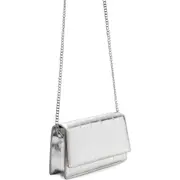 MANGO Embossed Faux Leather Crossbody Bag in Silver at Nordstrom One Size