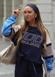 [Lorna Jane] LJ Icons Oversized Sweat in Blue, Cotton, Size - Small S French Navy