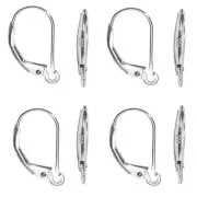 925 Sterling Silver Leverback Earring Hooks 8Pcs Interchangeable French