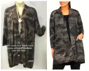 Taking Shape Black/ Dusty Pink Warm Cardi - M - BNWT