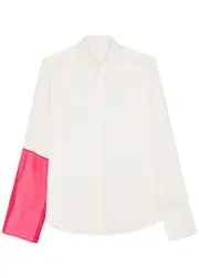 Helmut Lang Panelled Silk Shirt - White And Pink - S (UK8-10 / S) S (UK8-10 / S)