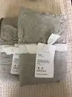 Set/2 Pottery Barn Belgian Flax Linen Fringe Ruffle Euro Shams Flax