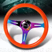 350MM NRG-ST-015MC-NOR ORANGE WOOD GRAIN NEO CHROME SPOKE 2" DEEP STEERING WHEEL