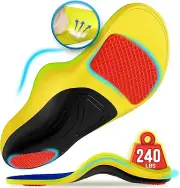 240+lbs Plantar Fasciitis Insoles Men Women, 100% Memory Foam Comfort Heavy Duty