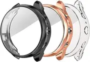 Turnwin intended for Fossil Women's Sport Bands Screen Protector Case Ftw6022 , Full Cover Soft Flexible TPU Silicone Shock-Proof and Scratch-Resistant Protector Cover Case intended for Fossil Women's Sport Bands Bands Smartwatch (Clear,Rose Gold,Black)