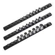 3-Piece Magnetic Socket Organizer, Heavy Duty Aluminum Socket Rails Organizer...