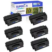 6 Pack High Yield 6,000 pages Q5949X 49X Toner for HP LaserJet 1320tn 3390 3392