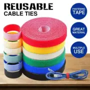 1M Roll Fastening Tape Cable Ties Reusable Hook And Loop Straps Double Side Cord