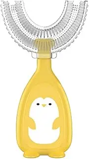 U-Shape Toothbrush 360° Thorough Cleansing Toothbrush for Children Ages 2-12 Old (Yellow Trumpet)