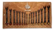 Ratcheting Wrench Set For Men: 16-Piece Metric & SAE - Black Chrome Vanadium ...