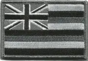 VELCRO® BRAND Fastener Morale HOOK PATCH State of Hawaii BLACK WHITE 3x2"