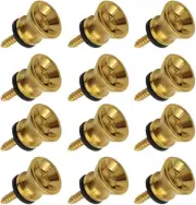 12Pcs Guitar Strap Locks Metal Strap Buttons Metal End Pins Flat Head for Acoust