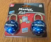 Two Blue Master Lock One Combination, Locks Mini Sports Ball Metal "NEW" Nice