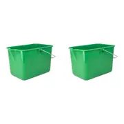 2x Home Leisure Mop Bucket W/Lip 9L BP Green Colour Kitchen Cooking Home Decor