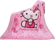 [YIMU] Blanket Cartoon Hello Kitty Printing Throw Blanket Soft Cover Flannel Cozy Plush Fleece Blanket for Boys Girls Kids Toddler Baby (Hello Kitty 1)