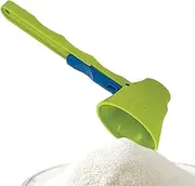 Measuring Spoons Funnel, Powder Scoop for Water Bottle No Spill With Sliding Base, Pre Workout Funnel With Longer Handle (Green)