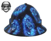 Custom Hydrographic Safety Hard Hat KING OF FIRE PRO CHOICE WIDE BRIM
