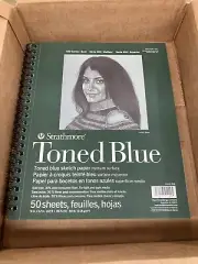 Strathmore 400 Series 9" x 12" blue Toned Paper Sketch Pad 50 Sheet