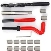 17Pcs Thread Repair Kit Stainless Steel Twisted Drill with M12x1.25 Wrench and Threaded Insert, Versatile Repair Tool Set