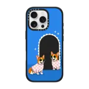 iPhone 16 Pro Impact Case MagSafe Compatible Checkered Corgi Mirror