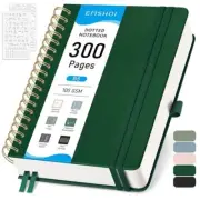 Bullet Dotted Journal Spiral Notebook - 300 Pages Hardcover B5 Dark Green