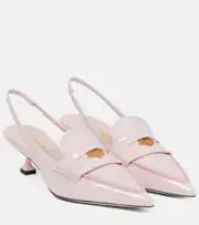 [Miu Miu] Miu Miu Slingback patent leather penny loafers AU 7 pink