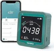INKBIRD WiFi Indoor Air Quality Monitor, CO2 Detector, Accurate NDIR Sensor, Temperature and Relative Humidity, Indoor CO2 Meter with Data Logger, for Cars, Wine Cellars, Grow Tents, Homes (INK-CO2W).