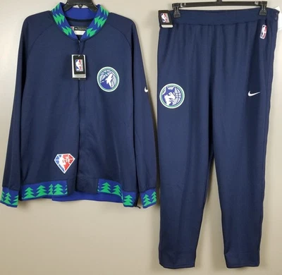 NIKE MINNESOTA TIMBERWOLVES TEAM ISSUED SUIT JACKET + PANTS BLUE NEW (2XLT 3XLT)