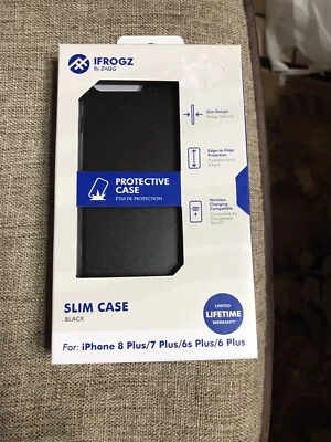 Ifrogz By Zagg Black Slim Case For iPhone 8+7+6S+6+ Lifetime Warranty New In Box