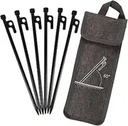 LOORGVEL 1Set Durable Tent Pegs Heavy Duty Camping Tent Stakes with Carry Bag for Outdoor Use for Tents Canopies and Fixed Shelters Wind Resistant Design