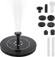 HSHGZSR Solar Fountain Pump Solar Fountain Water Pump Garden Water Pump with LED Light Top Rotating Stick Nozzle Powered Birdbath Fountain Pump DIY Water Fountain Kit Solar Water Pump for Bird Bath