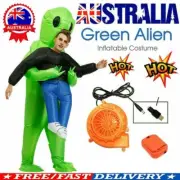 AU Scary Halloween Green Alien Inflatable Costume Blow Up Suits Party Dress RO