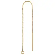 1 pair, Threader Earring Finding, Ear Hook with Box Chain, Gold Filled