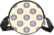 [FVQL] Round Crossbody Bag Purse Messenger Bag Shoulder Bag, flowers pattern