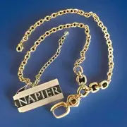 Vintage NAPIER Chunky Gold Tone Chain Link Y Drop 16" Necklace NWT
