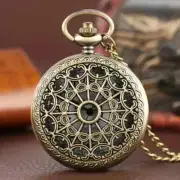 Hollow Spider Web Design Pocket Watch Round Alloy Case, Quartz Movement