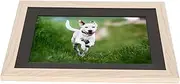 10.1 Inch WiFi Digital Photo Frame 2022, 1280x800 IPS Touch Display Screen, Electronic Picture Frame with Wood Frame, Share Photos or Videos Via App (AU Plug)