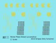 K4 Z Scale Decals Nickel Plate Road Diesel Locomotive Yellow Simplified Scheme