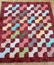 Homemade Quilt Multicolor Green & Blue Patchwork Beautiful NEW 62”x70”