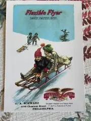 vintage postcard advertising flexible flyer sleds winter snow Philadelphia