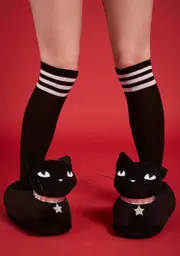 [Dolls Kill x Emily The Strange] Mystery At Your Feet Plush Slippers