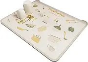 Quick Drying Kitchen Drain mat, Small Fresh feng Shui Pool countertop, diatomaceous Earth Absorbent mat, Household Insulation and Heat-Resistant Dining Table mat/127(Tableware Impression Rice,30*40cm