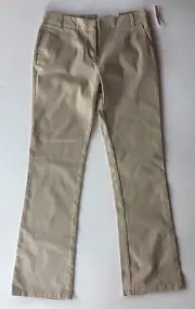 NWT Girl's IZOD Uniform Light Khaki Skinny Bootcut Adjustable Waist Khaki Pants