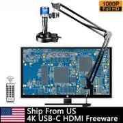 48MP 4K Digital Soldering Microscope 1080P HDMI Camera 1-150x Lens Folding Stand