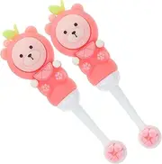 Healeved Manual Kids Toothbrush u Shape 2pcs Soft Bristle Kids Toothbrushes for Toddlers 0-9 Years Bear Design