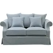 [Florabelle Living] Avalon 2 Seat Hamptons Sofa Beach Linen Blend