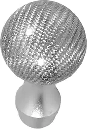 ULTECHNOVO Carbon Fiber Blocking Ball Gear Shift Knob Boots Gear Stick Red Shifter Knobs Rotary Grip Vehicles Automotive Gearshift Car Shifter Heads with Button Automobile Plastic Silver
