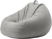 EdNey Durable Comfortable Bean Bag Chair Cover, Bean Bag Chair Sofa Cover for Home, Not Filler Bean Bag Covers BeanBags for Indoor Home Living Room,Gray,90X110CM