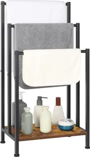 3 Tier Towel Rack Rail Freestanding Holder, Bathroom Organizer Laundry Drying Bar