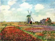 Tulip Fields Claude Monet Accent Tile Mural Kitchen Bathroom Backsplash Ceramic